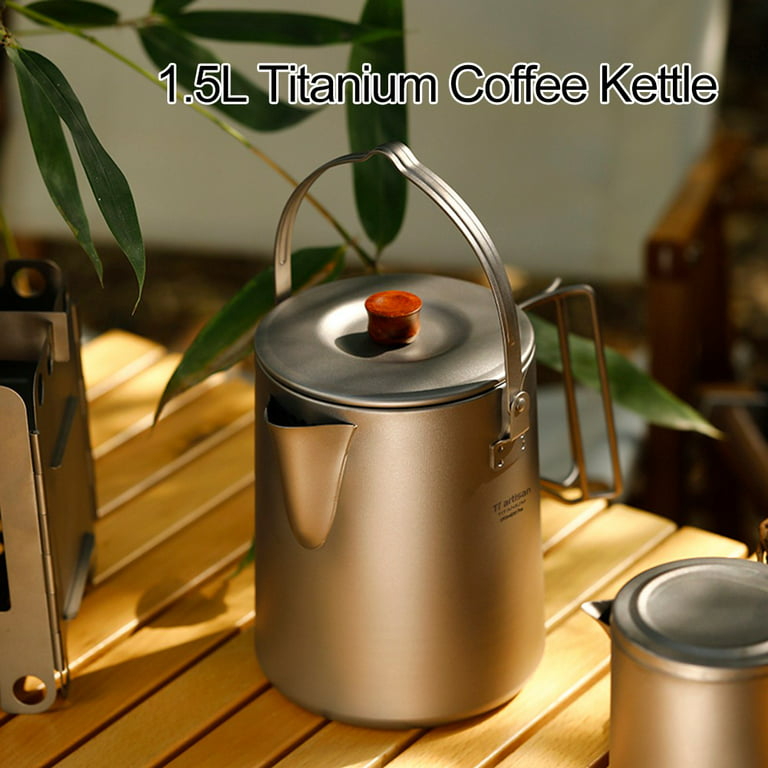 Camping Ultralight 950ml Titanium Tea Pot Kettle Long Narrow Spout Coffee Maker  Pot Outdoor Camping Backpacking