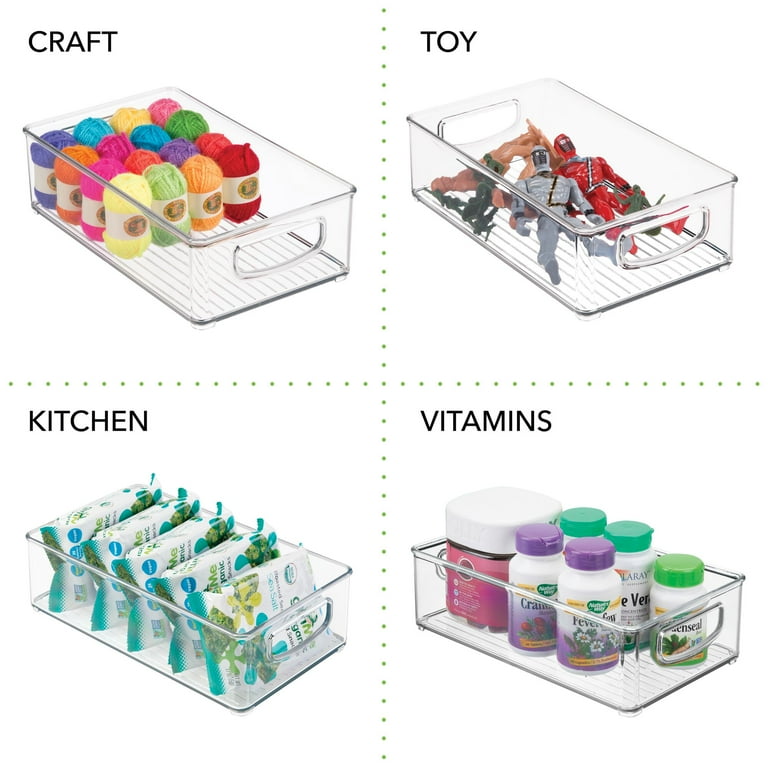 Mdesign Plastic Kitchen Storage Organizer Bins For Pantry, Fridge
