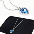 thumbnail image 3 of PENGXIANG 1PC Océan Coeur Pendentif Collier Femmes Cristal Strass Bijoux Accessoires Cadeau, 3 of 8