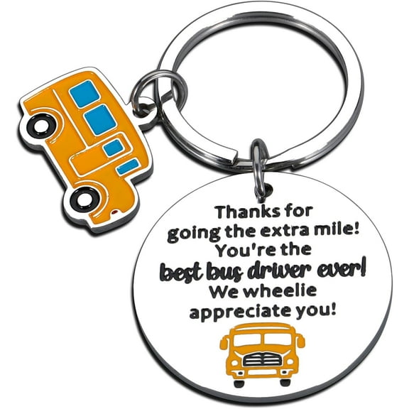 Bus Driver Appreciation Gifts for Men Women School Bus Drivers Day Thank You Jewelry Gifts for Driver Christmas Thanksgiving Birthday Gift from Kids Bus Driver Thank You for Keeping Me Safe Keychain
