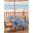 thumbnail image 2 of Outdoor Tablecloth with Umbrella Hole for Patio/Picnic/Party/Camping, Navy Blue Coastal Waterproof Table Cloth Rectangle Table Cover Washable, Nautical Coral Starfish Shell Turtle Summer (60"x 102"), 2 of 8