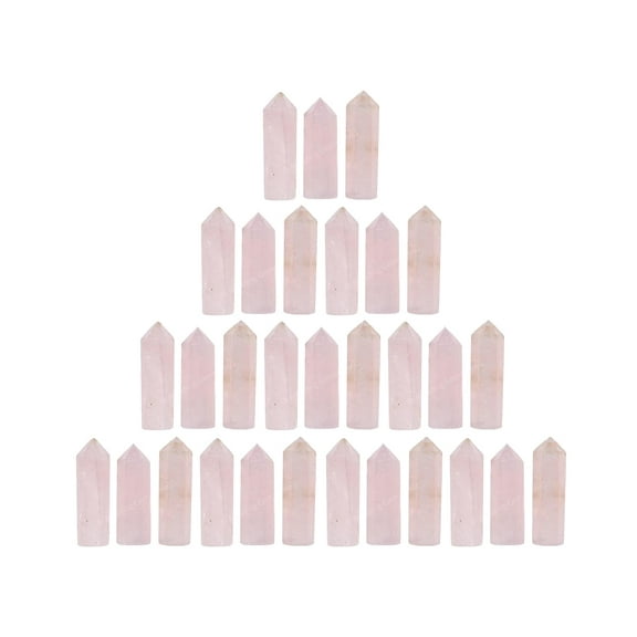 Rose Quartz Crystal Points Bulk 3 Pcs, Hexagonal Healing Point