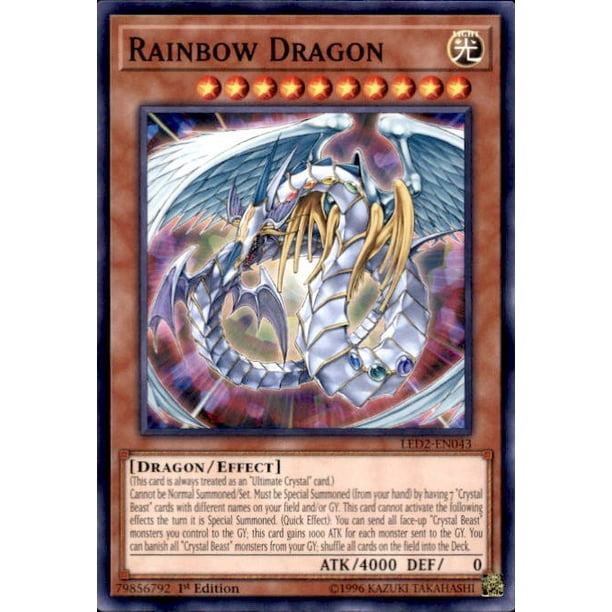 Yugioh Legendary Duelists Ancient Millennium Rainbow Dragon Led2 En043 Walmart Com