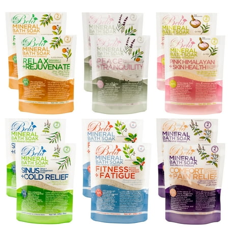 Bel Mineral Bath Salts with Essential Oils Bulk Variety Set Bath Soak Relaxation Muscle