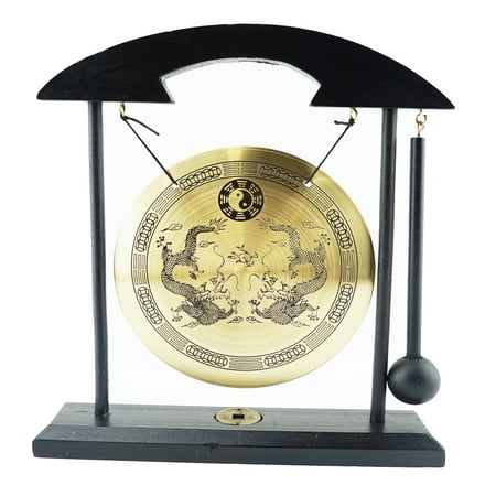 Almanac Animals Zen Gong Yin Yang Bell Display Desk Tabletop Decor Gift Feng Shui Resonator Dragon