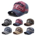thumbnail image 4 of Unisex Retro Washed Baseball Hat, Embroidered Letter Adjustable Sunshade Cap, Distressed Polyester Outdoor Sports Headwear, Vintage Street Style Sun Protection for Men & Women, 56-58cm, 4 of 8