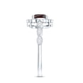 thumbnail image 3 of Rosec Jewels Real Garnet Vintage Inspired Engagement Ring - Cushion Cut Garnet and Diamond Halo Ring - with Jewelry Box, 10K White Gold, US 10.50, 3 of 8