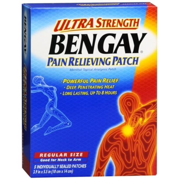 BENGAY Pain Relieving Patches Ultra Strength Regular Size 5 Each (Pack