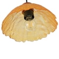 thumbnail image 6 of 1-Light Pendant Light with Ruffled Glass Shade, E26 Base, 10.63" Hanging Light for Farmhouse, Kitchen Island & Living Room, 6 of 8