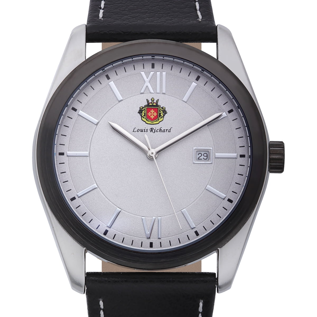 Louis Richard Woodcroft Men's Quartz Watch Genuine Leather Strap