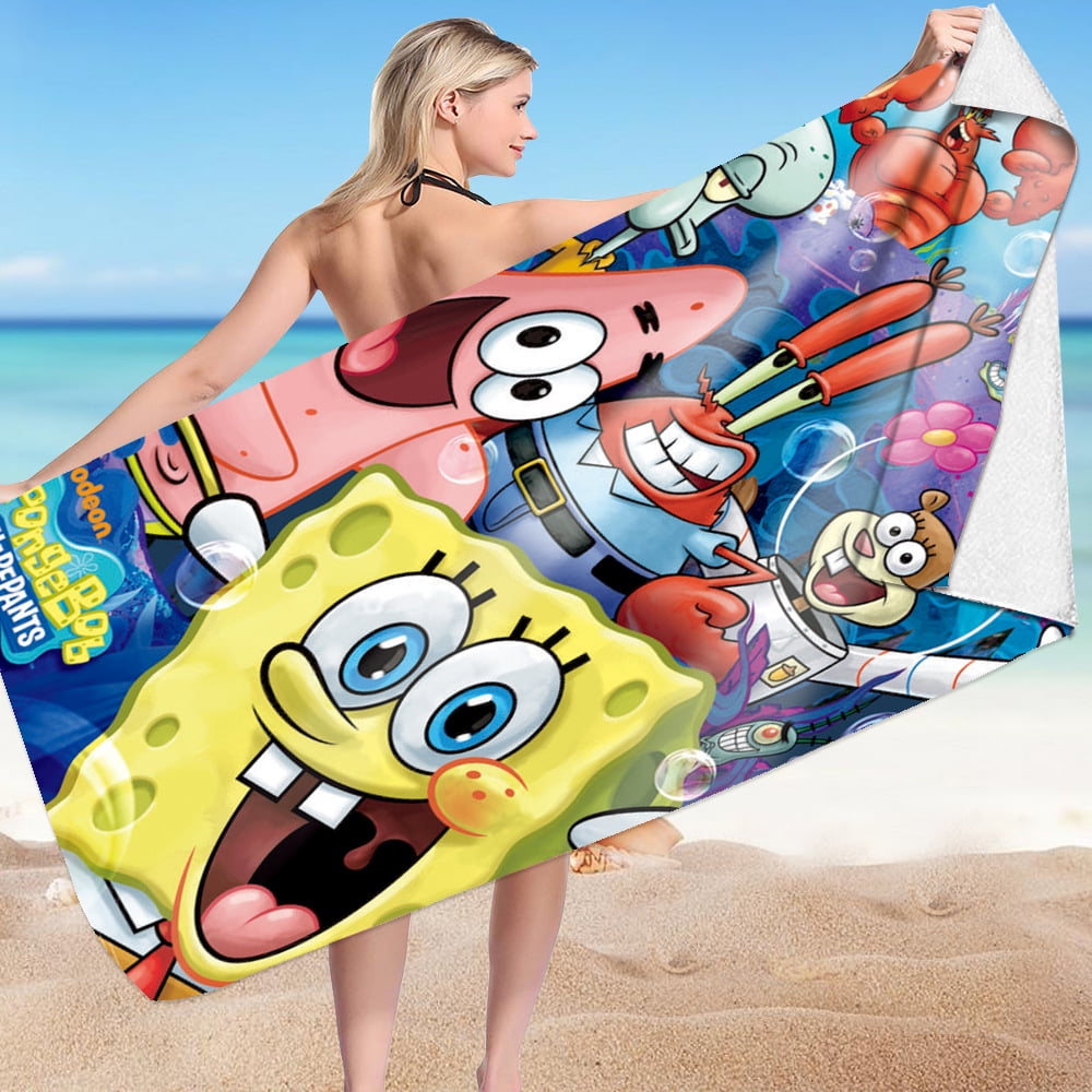 Spongebob Beach Towel Microfiber Double sided Velvet Beach Towel Swimming Bath Towel Beach Towel Jinjin Walmart