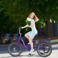 thumbnail image 3 of Lilypelle 24" 26" 3 Wheel Electric Tricycle for Adults, 350W 36V 7 Speeds Motorized Electric Trike Three Wheel Electric Bikes Bicycle with Large Basket for Women Men,Purple, 3 of 17