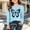 Light Blue, variant on Spazoro Girls Long Sleeve Pullover Top with Butterfly Print, Crewneck Casual Stretchy Lightweight Loose Fit Graphic Tee Shirts for Daily Wear Orange Size 6-7