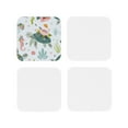 thumbnail image 2 of Kll Square Drink Coasters Set Of 4,Pu Leather Absorbent Coasters Set Decorative Coffee Cup Coasters Housewarming Gift For Home Decor-Turtle And Sea Life, 2 of 9