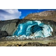 thumbnail image 2 of Bishop, Russ 32x23 Black Ornate Wood Framed with Double Matting Museum Art Print Titled - Blue ice and meltwater at the toe of the Athabasca Glacier-Jasper National Park-Alberta-Canada, 2 of 4