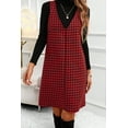 thumbnail image 6 of Women's Red Houndstooth V-Neck Sleeveless Mini Dress for Daily Wear [ZhiHiMeRi] | XL, 6 of 6