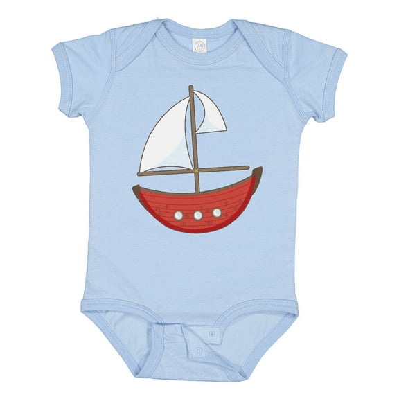 Inktastic Red Sailboat Boys or Girls Baby Bodysuit