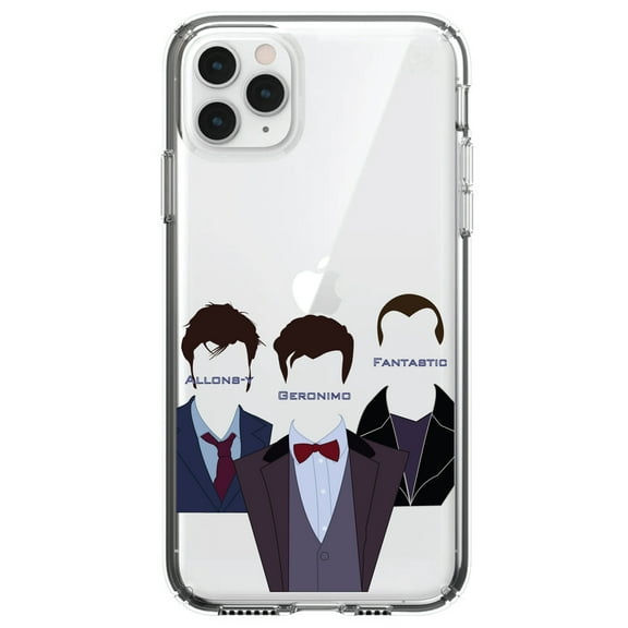 DistinctInk Clear Shockproof Hybrid Case for iPhone 12 Pro MAX (6.7" Screen) - TPU Bumper, Acrylic Back, Tempered Glass Screen Protector - Catchphrases of the Doctors