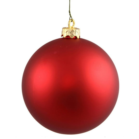 Vickerman 2.75" Christmas Ornament Ball, Red Matte Finish, Shatterproof Plastic, UV Resistant, Holiday Christmas Tree Decoration, 12 Pack