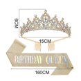 thumbnail image 2 of A BIRTHDAY QUEEN hair comb crystal diamond crown strap birthday party decoration, 2 of 5
