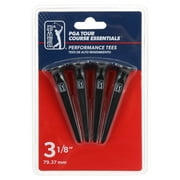 PGA TOUR High Performance Golf Tees - 3 1/8 Inch, Black, Oversized Head for Driver Distance