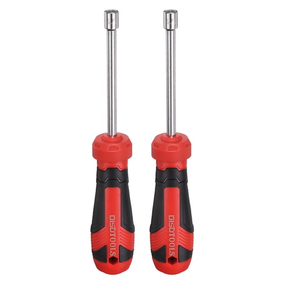 Uxcell 2 Pcs SAE Nut Driver 1/4" Bit Driver Socket Screwdriver with Non-slip Handle