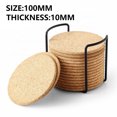 thumbnail image 4 of Beverage Cork Coasters - 16 round beverage coasters, thick and absorbent, suitable for hot and cold beverage cups, 4 of 6