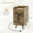 thumbnail image 5 of Costway Nightstand with Charging Station Home Bedside Sofa Side Tables with 2 Drawers Coffee, 5 of 10