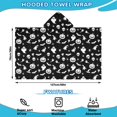 thumbnail image 2 of Black Halloween Ghost Pumpkin Pattern Hooded Bath Towel，50"x30" for Ages 3 To 12 Kids, Quick Dry Lightweight Soft Microfiber Hood Beach Towel Cover Up for Kids, 2 of 7