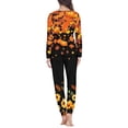 thumbnail image 3 of FKELYI Size 4XL Women Pajamas Durable Fall Pumpkin Women Sleepwear Pajama Set Stretchy Thanksgiving Maple Leaf Woman Pajamas Set of 2, 3 of 5