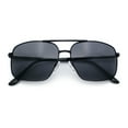 thumbnail image 2 of Mens Classic Iconic Rectangle Metal Rim Officer Agent Spring Hinge Sunglasses All Black, 2 of 8