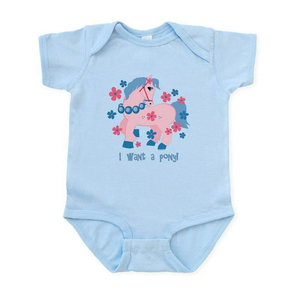 CafePress - I Want A Pony Infant Bodysuit - Baby Light Bodysuit, Size Newborn - 24 Months