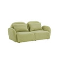 thumbnail image 4 of Modern Teddy Accent Sofa, Leisure Loveseat with Curve Arm and 2 Pillows, Comfy Lazy Sofa with Weight Capacity of 600LBS for Bedroom Office Dorm, Light Green, 4 of 8