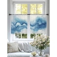 thumbnail image 4 of Abstract Mountain Sheer Curtains 54 Inches Long 2 Panels Gradient Blue Watercolor Impressionist Light Filtering Semi Sheer Window Curtains Drapes for Bedroom Living Room 52"x54", 4 of 7