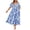 5908-Blue 2, variant on Plus Size Dresses for Curvy Women Summer Square Neck Short Sleeve Floral Red Maxi Dress with Smocked Waist and Pockets Party Wedding Guest Dress (XL-5XL)