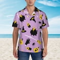 thumbnail image 4 of Balery Cute Halloween Print Men's Hawaiian Shirts Short Sleeve Beach Shirt Relaxed Fit Vacation Button Down Shirts-XX-Large, 4 of 9