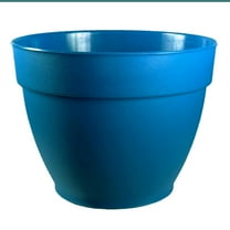 Jacinto Recycled Planter, 15 inch Opening Diameter, Blue Color by Deroma USA