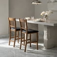 thumbnail image 5 of Demi Bonn 25.5" Counter Height Bar Dining Chair Set of 2 with Backrest Padded Seat for Dining Room Living Room, Walnut, 5 of 8