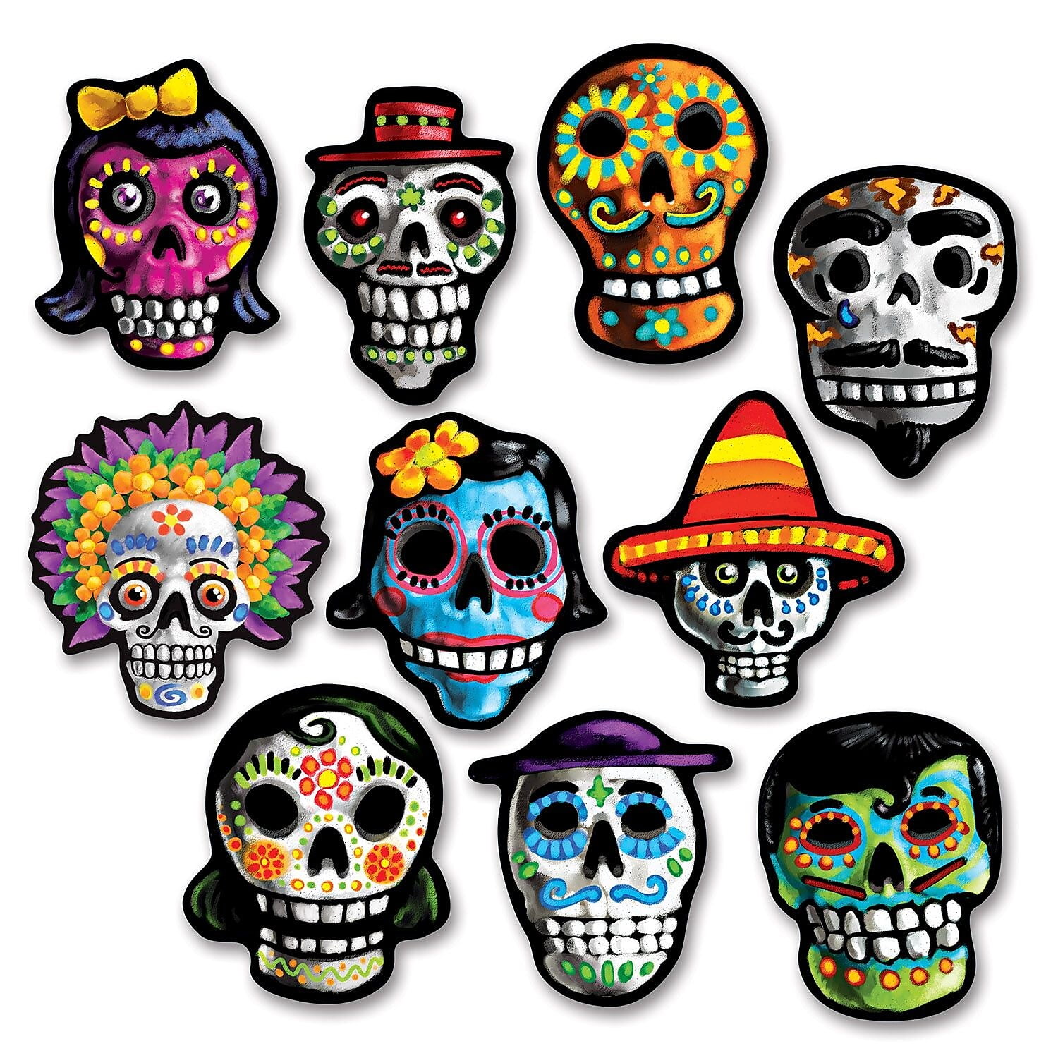 Big Dot of Happiness Day of the Dead Sugar Skull Decorations DIY Halloween Party Essentials Set of 20
