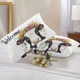 thumbnail image 3 of Outdoor Pillow Cover Welcome Spring Set of 2 Waterproof Throw Pillowcases Flower Wreath Bull Decorative Patio Furniture Pillows for Couch Garden Indoor & Outdoor Use, 3 of 9