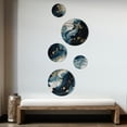 thumbnail image 3 of Designart "Liquid Aesthetics Blue and White I" Abstract Liquid Ink Metal Wall Art Set of 5 Piece, 3 of 5