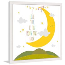 Marmont Hill "Sleepy Moon" by Karen Zukowski Framed Painting Print