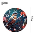 thumbnail image 2 of 12 Inch Wall Clock Battery Operated Silent Clock Decorative for Office, Kitchen, Outdoor, Living Room，Bird on A Background of Jasmine Flowers Lovely, 2 of 4