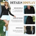 thumbnail image 5 of OQQ women's shirt Long sleeve zipper spring and autumn fashion sexy top fitted T-shirt, 5 of 7