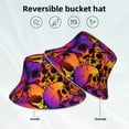 thumbnail image 5 of Naloa Skull Reflective Double-Sided Bucket Hat, Sun Hat, Soft and Breathable for Gardening, Beaching, Camping, Hiking, Fishing, 5 of 9