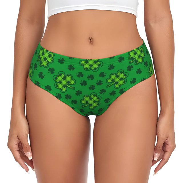 Fotbe St Patrick's Day5 Calzones Estampados para Mujer – Ropa Interior de Algodón, Cómoda, Suave y Elástica-X-Large