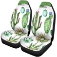 thumbnail image 2 of Juego de 2 fundas para asientos de coche ABPHQTO plantas suculentas diseño universal, 2 of 4