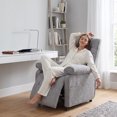 thumbnail image 3 of Sillón Reclinable Easy Living Elio Gris Claro de Tela con Doble Posición, Reposapiés y Compartimento Lateral, 3 of 9
