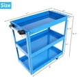 thumbnail image 2 of Aukfa 3-Tier Utility Cart on Wheels, 450 lb Heavy Duty Rolling Tool Cart for Warehouse, Garage, Blue, 2 of 9