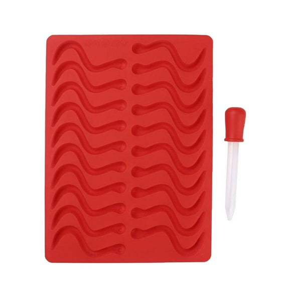 Julam Gummy Worm Mold Dinosaur Worm Gummy Molds with Droppers Candy Molds Ice Cube Trays for Jelly Chocolate Soap Lollipop adaptable